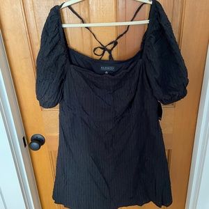 NWT Eloquii Black Puff Sleeve Square Neck Dress